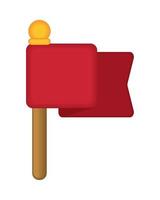 ícone de bandeira vermelha do jogo vetor
