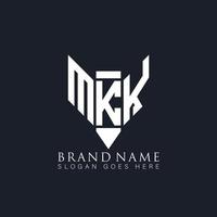 design de logotipo de carta mkk em fundo preto. mkk criativo monograma lápis livro letras iniciais conceito de logotipo. mkk design de logotipo de vetor abstrato plano moderno exclusivo.