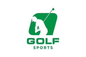 logotipo de ícone de letra do alfabeto q para modelo de vetor de design de logotipo de golfe, rótulo vetorial de golfe, logotipo do campeonato de golfe, ilustração, ícone criativo, conceito de design