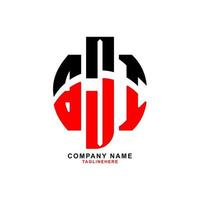 design de logotipo de carta bji criativo com fundo branco vetor