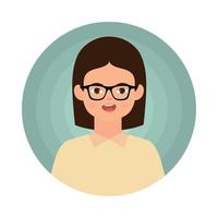 mulher de avatar com óculos vetor