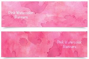 Vetor de banners de aguarela rosa grátis