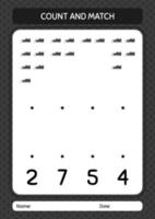 contar e combinar jogo com sapatos. planilha para crianças pré-escolares, folha de atividades para crianças vetor
