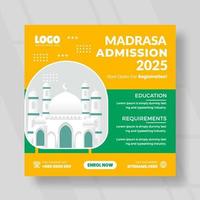 modelo de mídia social para admissão madrasa vetor