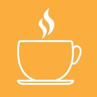 xícara animada de chá de café em ilustração em vetor de desenho animado de ícone de clipart de caneca branca plana