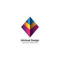 Modelo de logotipo mínimo de pirâmide 3D. ilustração vetorial vetor