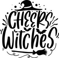 citações de letras de halloween pôster para impressão sacola caneca design de camiseta frases assustadoras cheer bruxas vetor