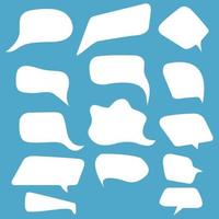 conjunto de bolhas do discurso branco vazio em um plano background.vector azul illustration.symbol para um aplicativo móvel ou site. vetor