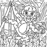 animal macaco para colorir para crianças vetor