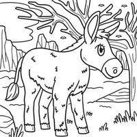 animal burro para colorir para crianças vetor