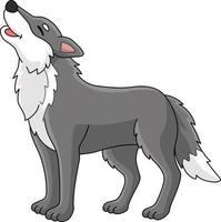 ilustração de clipart colorida de desenho animado de animal lobo vetor