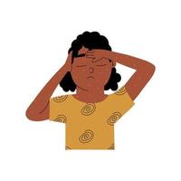 a menina está doente com varicela. um sintoma de inflamação da pele. ilustração vetorial em estilo simples vetor