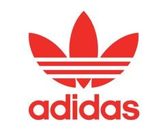 adidas símbolo logotipo vermelho com nome design de roupas ícone abstrato futebol ilustração vetorial com fundo branco vetor