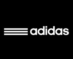 adidas nome símbolo logotipo roupas brancas design ícone abstrato futebol ilustração vetorial com fundo preto vetor