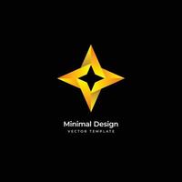 Modelo de logotipo mínimo de estrela 3D. ilustração vetorial vetor