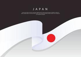 bandeira do japão fluindo. bandeira do Japão em fundo preto. modelo de ilustração vetorial vetor