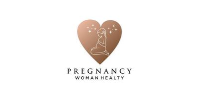 modelo de logotipo de gravidez com elemento criativo e vetor premium de design de negócios
