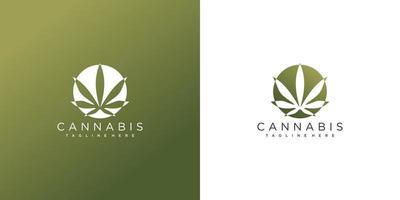 logotipo de cannabis com vetor premium de conceito criativo