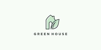 design de logotipo de casa verde conceito moderno vetor premium