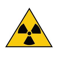 pictograma de vetor de perigo de radiação. símbolo de perigo de radiação ionizante