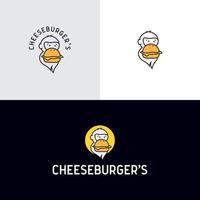 ilustração de cheeseburger, macacos de sorriso vetor