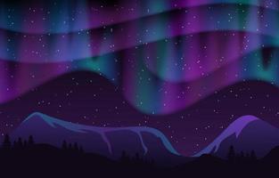 fundo de paisagem da aurora boreal vetor
