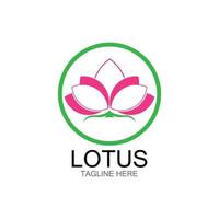 ícone de modelo de logotipo de design de flores de lótus vetor