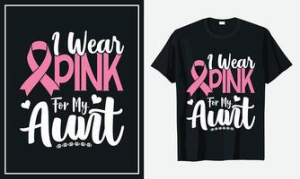 impressão vetorial de design de camiseta de câncer de mama vetor