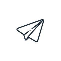 enviar ícone isolado em um fundo branco. símbolo de avião de papel para aplicativos web e móveis. vetor