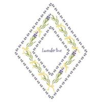 definir o modelo de lindos quadros florais de lavanda violeta em estilo aquarela plano isolado no fundo branco para design decorativo, cartão de casamento, convite, base de viagem. ilustração botânica vetor