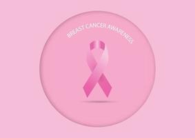 fundo de design de corte de papel do mês de conscientização do câncer de mama vetor
