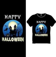 camiseta de halloween - conceito de design de camiseta feliz dia das bruxas vetor