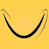 logotipo de sorriso de ícone em ilustração plana de vetor de fundo amarelo