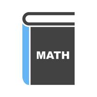 livro de matemática ii glifo ícone azul e preto vetor