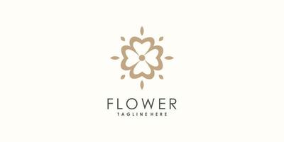 design de logotipo de flor com vetor premium de conceito criativo