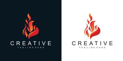 logotipo de chamas de fogo, vetor premium de design de logotipo de gás