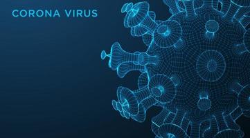 coronavírus em fundo azul vetor
