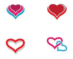 conjunto de logotipo de coração de amor vetor
