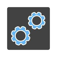 glifo de aplicativo de configurações ícone azul e preto vetor