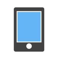 ícone de glifo de tablet azul e preto vetor