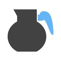 ícone azul e preto do glifo do pote de café vetor