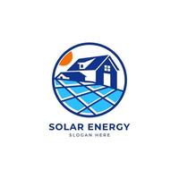 sol solar casa energia logotipo design clipart. adequado para negócios de tecnologia solar vetor