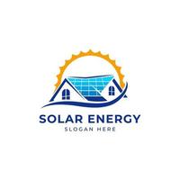 sol solar casa energia logotipo design clipart. adequado para negócios de tecnologia solar vetor