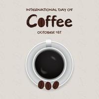 dia internacional do café 1º de outubro ilustração em fundo isolado vetor