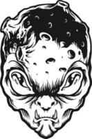 ilustrações vetoriais de silhueta de espaço de monstro alienígena irritado para o seu logotipo de trabalho, t-shirt de mercadoria de mascote, adesivos e designs de etiquetas, pôster, cartões de saudação, empresa de negócios de publicidade ou marcas. vetor
