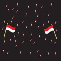 fundo de dia da independência de indonésia de bandeiras vermelhas e pretas. vetor