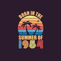nascido no verão de 1954, nascido em 1954 festa de aniversário vintage de verão vetor