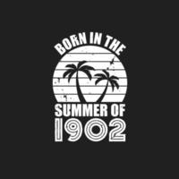 aniversário de verão vintage 1902, nascido no verão de 1902 vetor