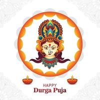 feliz fundo de celebração do cartão do festival cultural indiano durga puja vetor