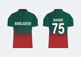 ilustração vetorial de camisa de críquete de bangladesh vetor